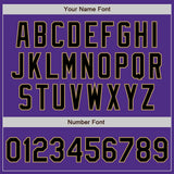 Custom Purple Black-Old Gold Bomber Full-Snap Varsity Letterman Jacket
