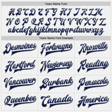Custom White Navy Pinstripe Navy-Gray Bomber Full-Snap Varsity Letterman Two Tone Jacket