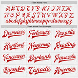 Custom White Red Pinstripe Red-White Bomber Full-Snap Varsity Letterman Jacket