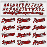 Custom White Black-Red Bomber Full-Snap Varsity Letterman Two Tone Jacket