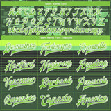 Custom Green Neon Green-White 3D Pattern Design Bomber Full-Snap Varsity Letterman Jacket