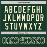 Custom Green Green-Cream Bomber Full-Snap Varsity Letterman Jacket
