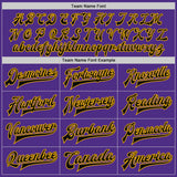 Custom Purple Black-Gold Bomber Full-Snap Varsity Letterman Two Tone Jacket