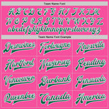 Custom Pink Kelly Green-White Bomber Full-Snap Varsity Letterman Jacket