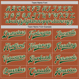 Custom Texas Orange Green-Cream Bomber Full-Snap Varsity Letterman Jacket