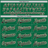 Custom Kelly Green Black-Cream Bomber Full-Snap Varsity Letterman Jacket