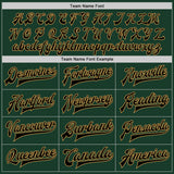 Custom Green Black-Old Gold Bomber Full-Snap Varsity Letterman Jacket