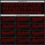 Custom Black Red Bomber Full-Snap Varsity Letterman Jacket