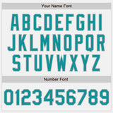 Custom White Teal-Gray Bomber Full-Snap Varsity Letterman Jacket