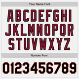Custom White Black Crimson-City Cream Bomber Full-Snap Varsity Letterman Jacket