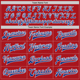 Custom Red Royal-White Bomber Full-Snap Varsity Letterman Jacket