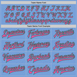 Custom Light Blue Pink-Kelly Green Bomber Full-Snap Varsity Letterman Jacket