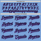 Custom Light Blue Purple-Black Bomber Full-Snap Varsity Letterman Jacket