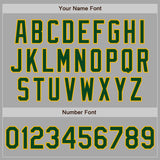 Custom Gray Green-Gold Bomber Full-Snap Varsity Letterman Jacket