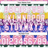 Custom White Pink-Gold Heron 3D Pattern Design Bomber Full-Snap Varsity Letterman Jacket