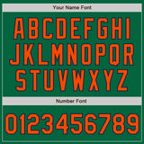 Custom Kelly Green Orange-Navy Bomber Full-Snap Varsity Letterman Jacket