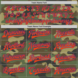 Custom Camo Purple-Orange Bomber Full-Snap Varsity Letterman Salute To Service Jacket