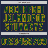 Custom Navy Green-Gold Bomber Full-Snap Varsity Letterman Jacket