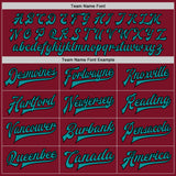 Custom Crimson Teal-Black Bomber Full-Snap Varsity Letterman Jacket