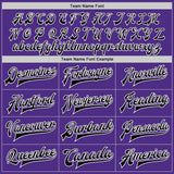 Custom Purple Black-White Bomber Full-Snap Varsity Letterman Jacket