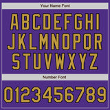 Custom Purple Old Gold-Black Bomber Full-Snap Varsity Letterman Jacket