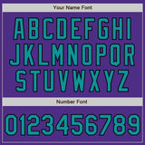 Custom Purple Teal-Black Bomber Full-Snap Varsity Letterman Jacket