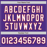 Custom Purple White-Red Bomber Full-Snap Varsity Letterman Jacket