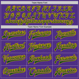 Custom Purple Green-Gold Bomber Full-Snap Varsity Letterman Jacket