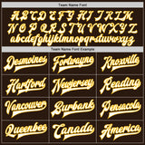 Custom Brown White-Gold Bomber Full-Snap Varsity Letterman Jacket