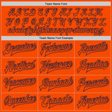 Custom Orange Navy Bomber Full-Snap Varsity Letterman Jacket
