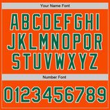 Custom Orange Kelly Green-White Bomber Full-Snap Varsity Letterman Jacket