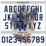 Custom White Navy A Bull With Horns 3D Pattern Design Bomber Full-Snap Varsity Letterman Jacket