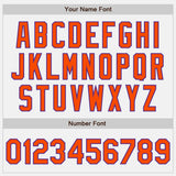 Custom White Orange Pinstripe Purple Bomber Full-Snap Varsity Letterman Jacket