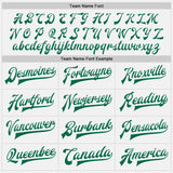 Custom White Kelly Green Pinstripe Kelly Green Bomber Full-Snap Varsity Letterman Jacket