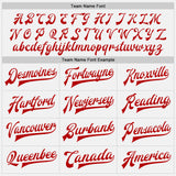 Custom White Red Bomber Full-Snap Varsity Letterman Two Tone Jacket
