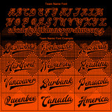 Custom Orange Black 3D Pattern Design Bomber Full-Snap Varsity Letterman Jacket