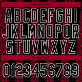 Custom Red Black-White 3D Pattern Design Bomber Full-Snap Varsity Letterman Jacket