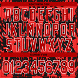 Custom Graffiti Pattern Red-White Hand Painted Blood Handprint 3D Bomber Full-Snap Varsity Letterman Jacket