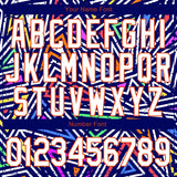 Custom Graffiti Pattern White-Orange Abstract Geometric Grunge Urban Street Art 3D Bomber Full-Snap Varsity Letterman Jacket