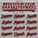 Custom Gray Red-Black Bomber Full-Snap Varsity Letterman Two Tone Jacket