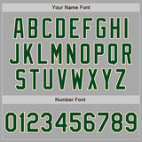 Custom Gray Green-Cream Bomber Full-Snap Varsity Letterman Two Tone Jacket