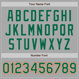Custom Gray Kelly Green-Orange Bomber Full-Snap Varsity Letterman Two Tone Jacket