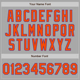 Custom Gray Orange-Purple Bomber Full-Snap Varsity Letterman Two Tone Jacket