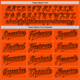 Custom Orange Black Bomber Full-Snap Varsity Letterman Two Tone Jacket