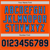 Custom Orange Black-Powder Blue Bomber Full-Snap Varsity Letterman Two Tone Jacket