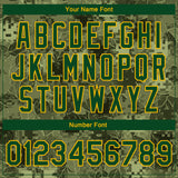 Custom Camo Green-Gold Leaves 3D Pattern Design Bomber Full-Snap Varsity Letterman Salute To Service Jacket