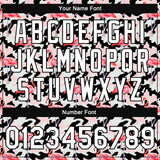 Custom Camo White-Black Flamingo 3D Pattern Design Bomber Full-Snap Varsity Letterman Salute To Service Jacket