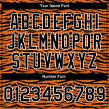 Custom Orange Black-White Tiger Stripes 3D Pattern Design Bomber Full-Snap Varsity Letterman Jacket