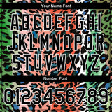 Custom Orange Black-White Leopard Print 3D Pattern Design Bomber Full-Snap Varsity Letterman Jacket