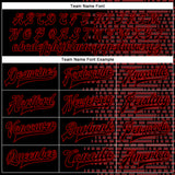 Custom Black Red Halftone 3D Pattern Design Bomber Full-Snap Varsity Letterman Jacket